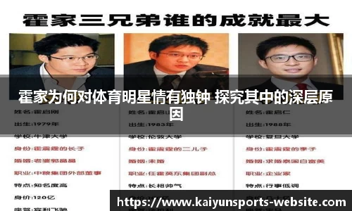 霍家为何对体育明星情有独钟 探究其中的深层原因